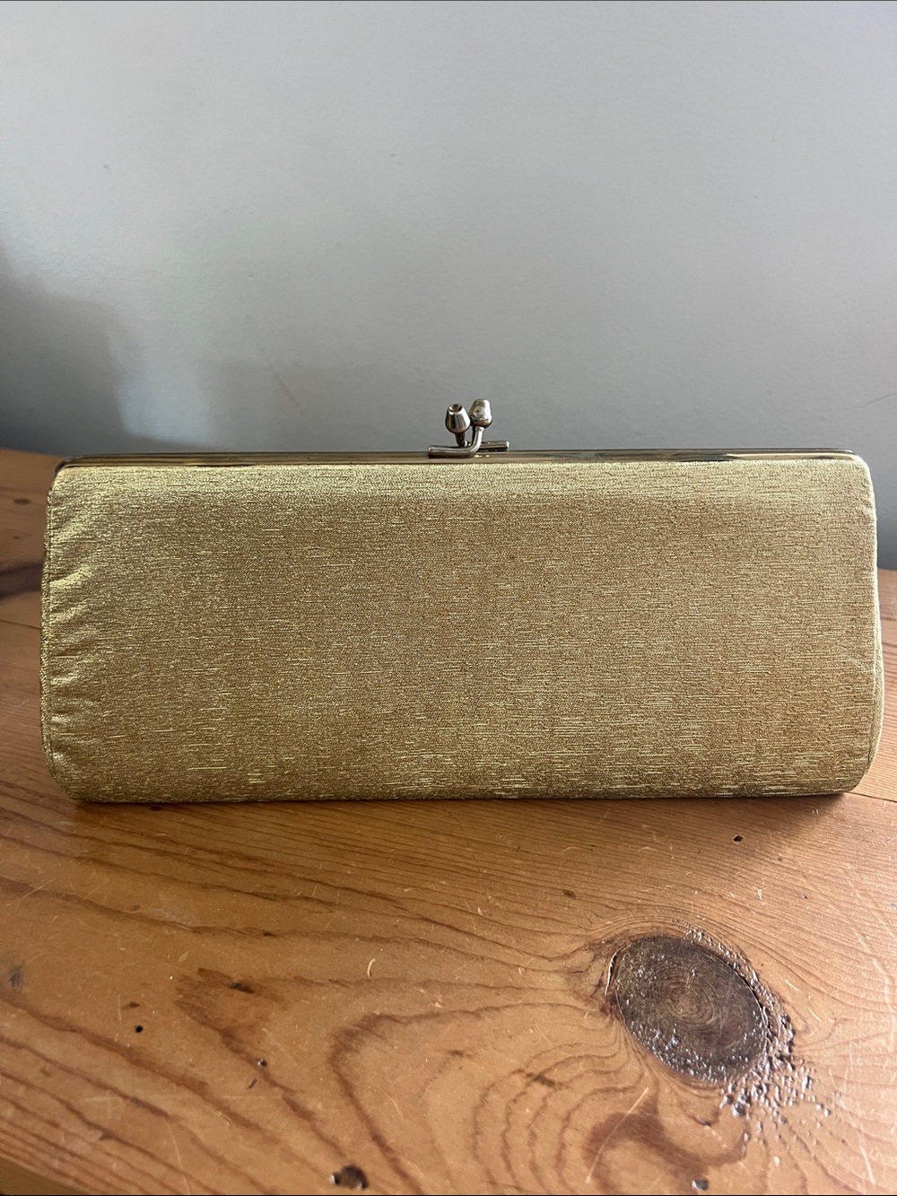 Gold Satin Evening Clutch - Timeless Wristlet